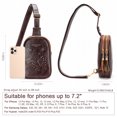 thumbnail image 4 of APHISON Small Stylish Butterfly Hollow Out Fringe Sling Bag Cross Body Bag Cell Phone Purse - Coffee, 4 of 5