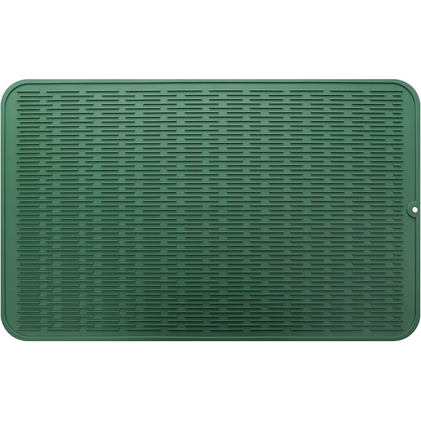 MicoYang Tapete de silicona para secar platos para uso múltiple, fácil de limpiar, ecológico, tapete de silicona resistente al calor para encimera o fregadero de cocina, refrigerador o revestimiento d