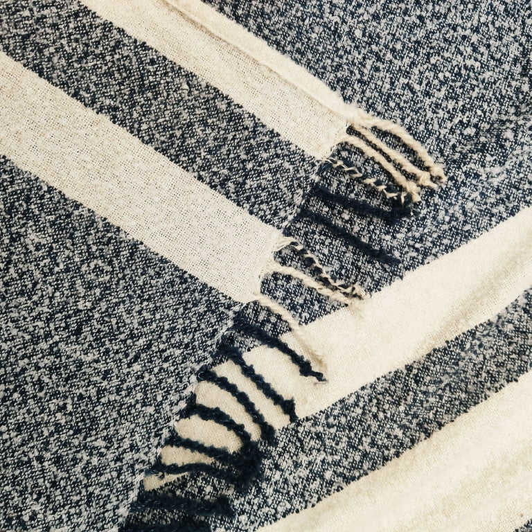 Blue stripe throw sale