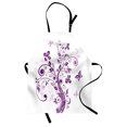 thumbnail image 1 of Mauve Apron Tree with Swirled Branches and Flowers Leaf Butterfly Bridal Inspirations Theme, Unisex Kitchen Bib Apron with Adjustable Neck for Cooking Baking Gardening, Purple White, by Ambesonne, 1 of 3