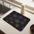 thumbnail image 5 of Dish Drying Mat Absorbent Dish Drainer Kitchen Counter 19.7x15.7inch Dish Drying Pad for Countertops Sinks Draining Racks Neon Spider Webs, 5 of 9