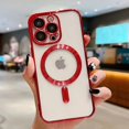 thumbnail image 1 of Étui de Luxe Transparente pour iPhone 15 14 13 12 11 Pro Max X XR TP 7 8 Plus SE 2020 22 Mini Souple Rouge iPhone 15 Pro Max, 1 of 6