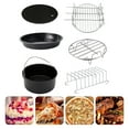 thumbnail image 1 of KONTONTY 6pcs Air Fryer Baskets Round Cooking Tray Stainless Steel for Home Cooking, 1 of 8