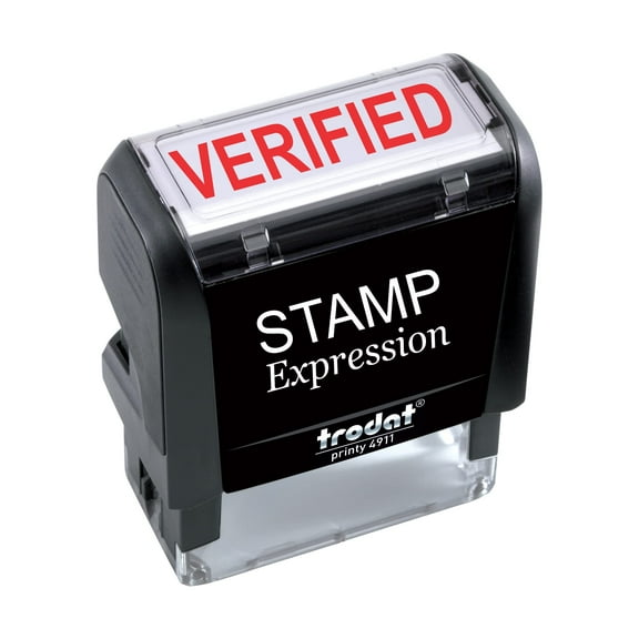 StampExpression - Verified Office Self Inking Rubber Stamp - Red Ink (A-5422)