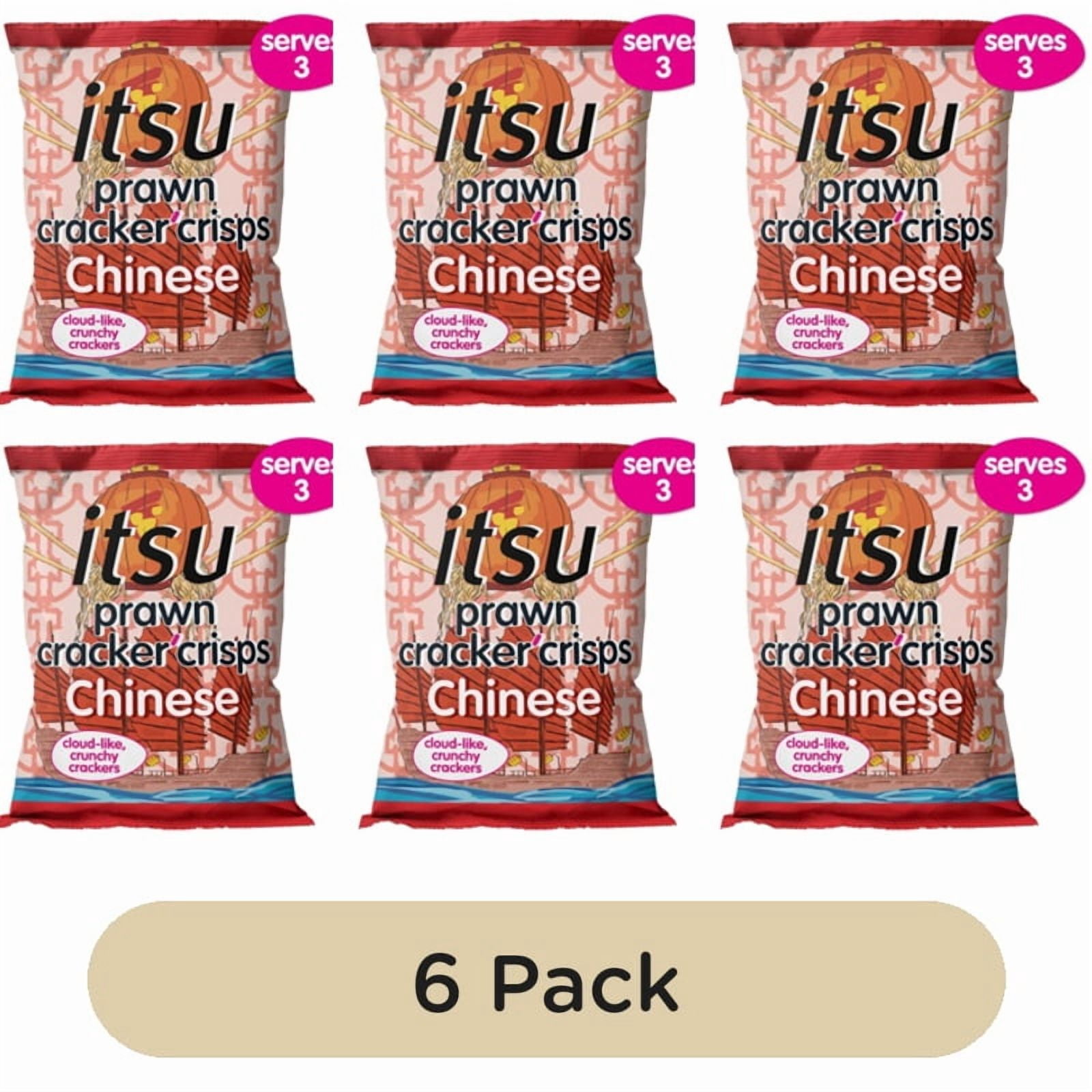 itsu Chinese Hoisin Prawn Cracker Crisps Sharing Bag 60g, British Import (Pack of 6)