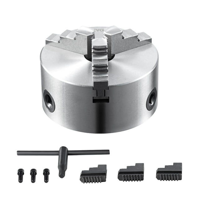 Torno VEVOR, 5 pulgadas, autocentrado, rango de sujeción de 2,5 a 125 mm