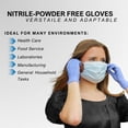 thumbnail image 3 of Essentials Healthcare Products Nitrile Powder-Free Examination Gloves; Box of 200 Exam Gloves, Latex-Free, Periwinkle (X-Small), 3 of 7