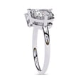 thumbnail image 3 of AFFY Toi Et Moi Ring for Women Radiant and Round Cut Lab Created Moissanite 2-Stone Engagement Wedding Rings Jewelry Gift for Her In 10K Solid White Gold Size-6.5, 3 of 6
