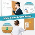 thumbnail image 5 of Combination Board Dry Erase Cork Board Combo Magnetic Whiteboard with Pen Tray Eraser Markers Magnets and Push Pins 36"x 24", Silver Aluminium Frame, 5 of 9
