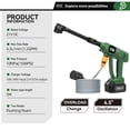 thumbnail image 4 of Cordless Power Pressure Washer 1.2GPM, Portable Washer with 2PCS 3000 mAh Battery, 6-in-1 Nozzle, Foam Pot, 16.4Ft Water Pipe for Outdoor Cleaning and Watering, 4 of 7