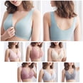 thumbnail image 3 of Sujetador, Sujetador de lactancia para mujer Cierre frontal Sin aros Bralettes suaves acolchados par Meterk Beige/Extragrande, 3 of 7