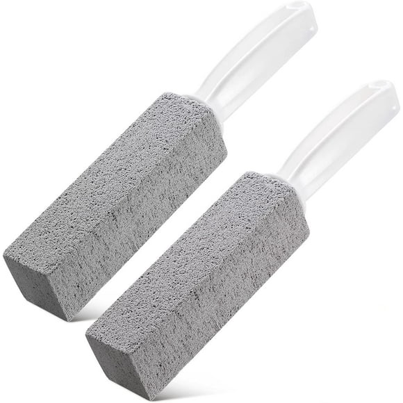 2 Pack Toilet Cleaner Hard Water Build up Remover with Ergonomic Handle, Toilet Bowl Stain Ring Remover, Pumice Stone Toilet Cleaner Tool Stain Hard