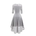 thumbnail image 3 of SCSAlgin Women Long-Sleeve A-Line Foral Lace Bridesmaid Dress Midi for Wedding Formal Party Dress 2024 Prom Gown, 3 of 6