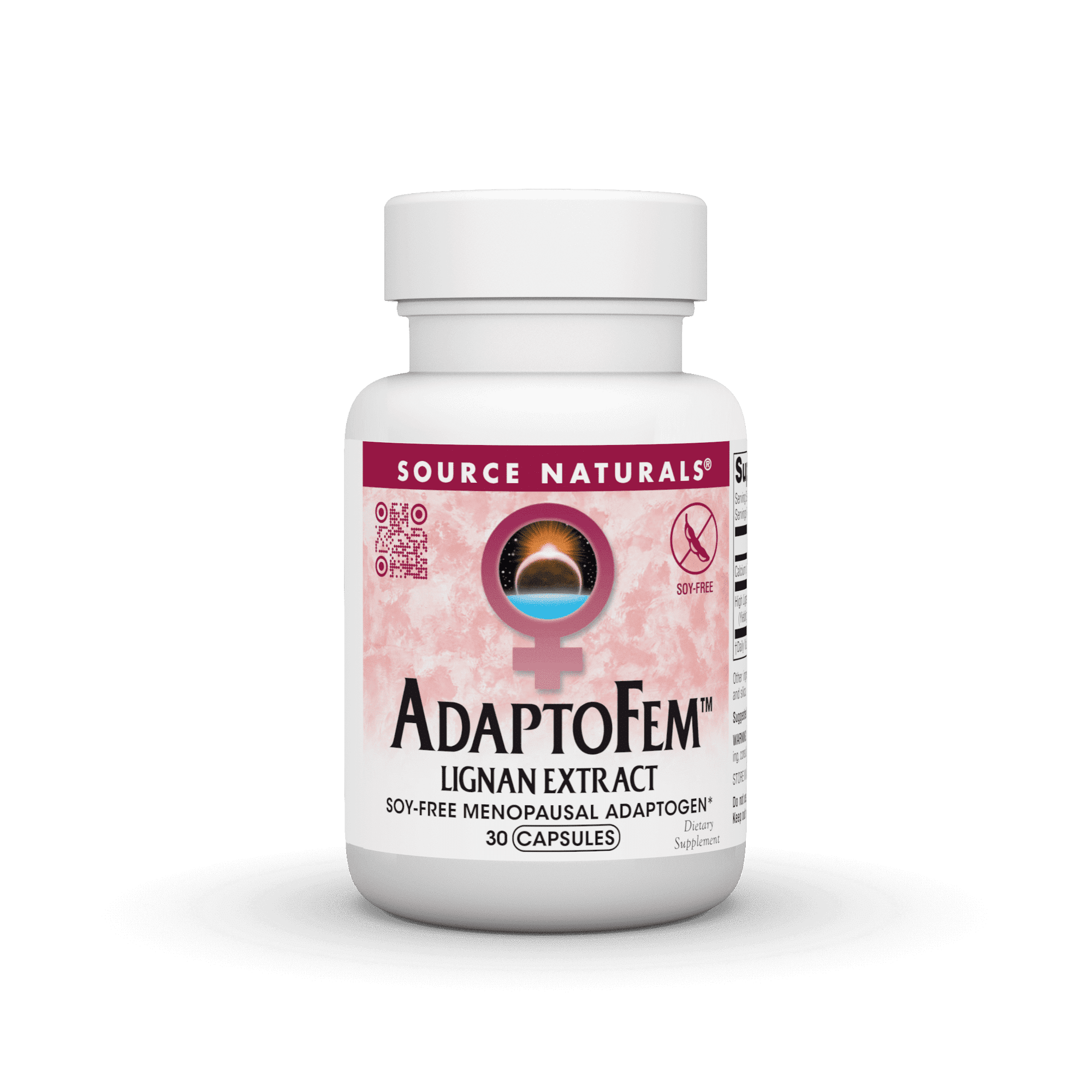 Source Naturals Adaptofem Lignan Extract Soy-Free Menopausal Adaptogen 30 Capsules