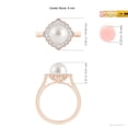thumbnail image 5 of Angara South Sea Cultured Pearl Cushion Halo Engagement Ring in 14K Rose Gold for Women | June Birthstone Jewelry for Her, 5 of 8