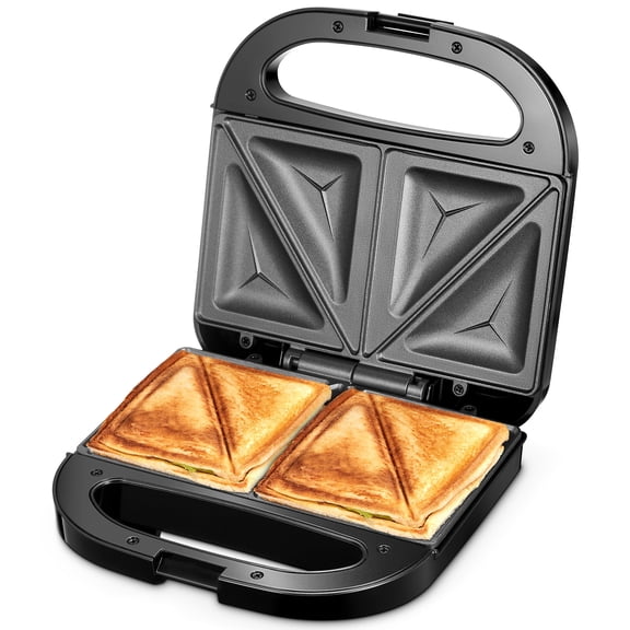 Sandwich Panini Maker Grilled Cheese, Machine Tuna Melt Omelets Non-stick Cooking Surface, 2 Slice, 750 Watts, Stainless Steel