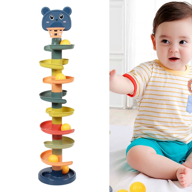 Torre de caída de bolas para bebés, torre de bolas interactiva para dejar caer y rodar bolas, torre de bolas para bebés, juguetes de grado profesional