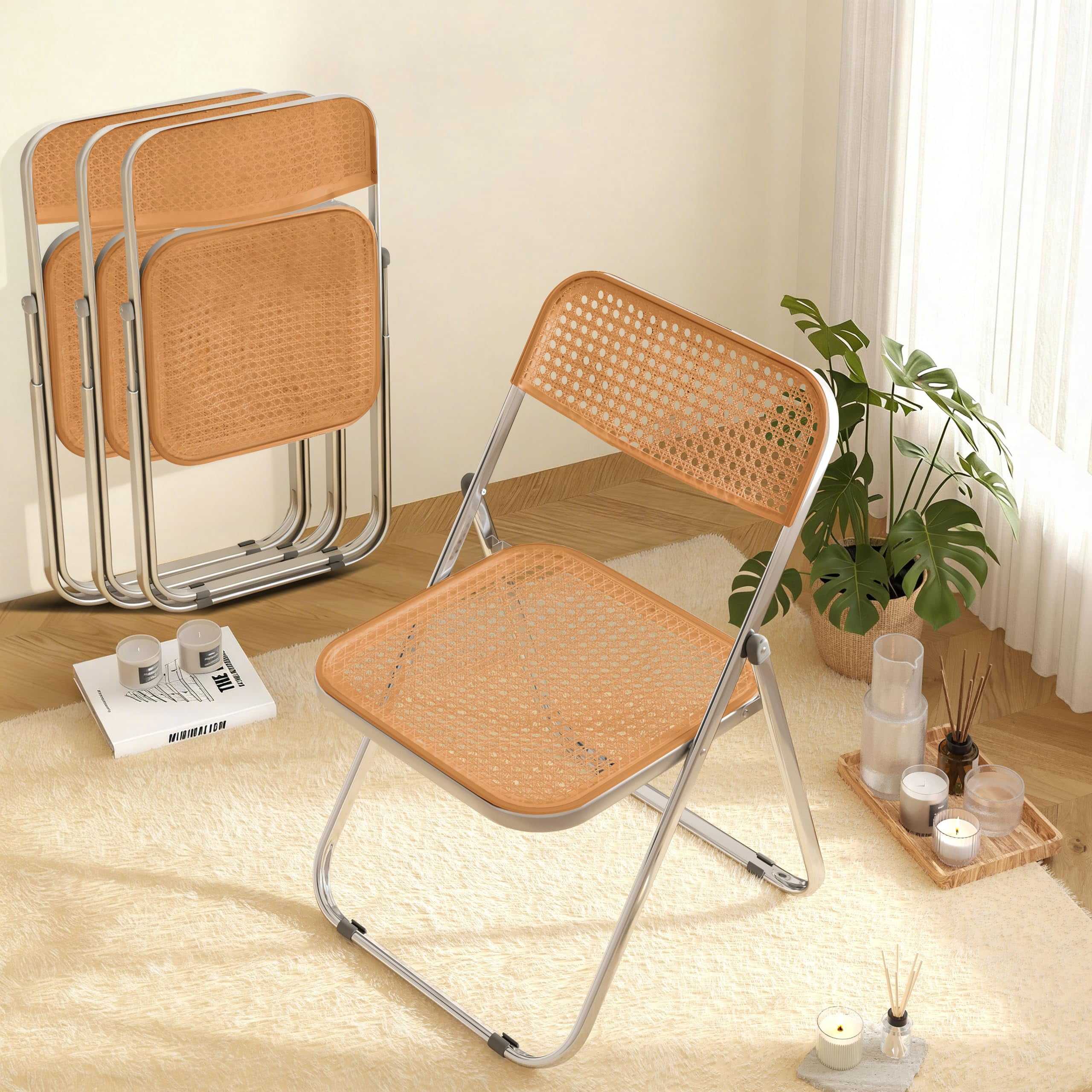 Meco Sudden Comfort All Steel Folding Chair, Black, 4 Pack