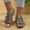 Grey, variant on Latrodar Shower Shoes Women Vintage Soft Walking House Shoes for Women Summer BOHO Jeweled Shiny Shower Shoes Platform Heels Slides Knitted BOHO Beach Slippers Indoor Breathable Shower Shoes