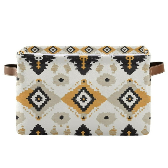 Yayeee Canvas Storage Basket with Handles for Shelves Fabric Bins Closet Organizer, White and Black