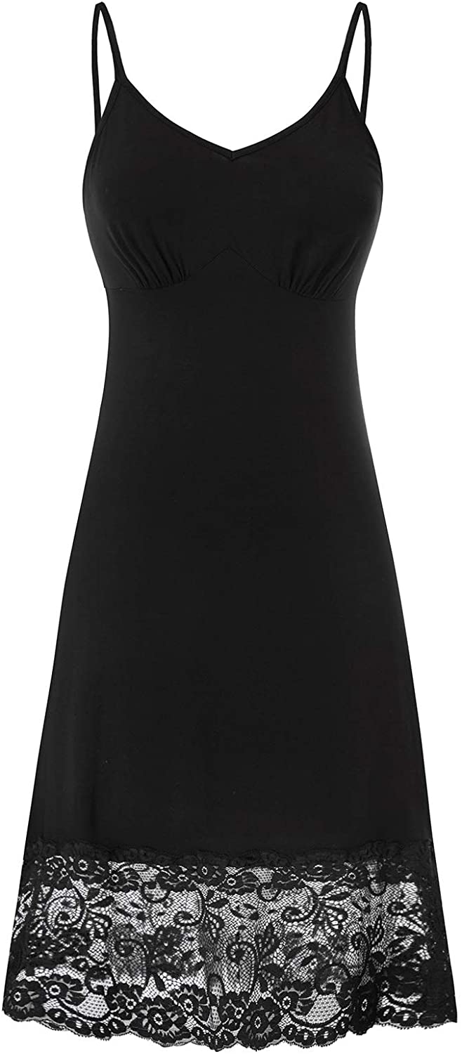 Lace Full Slips for Women Under Dresses Adjustable Spaghetti Strap Cami