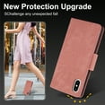 thumbnail image 7 of Wallet Case for iPhone XR,PU Leather Wallet Flip Protective Phone Case Wrist Strap Card Slots Holder Pocket Emboss Butterfly Flower Stand Shockproof Phone Case for iPhone XR,Pink, 7 of 7