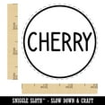 thumbnail image 2 of Cherry Flavor Scent Rounded Text Self-Inking Rubber Stamp Ink Stamper - Yellow Ink - Small 3/4 Inch, 2 of 7