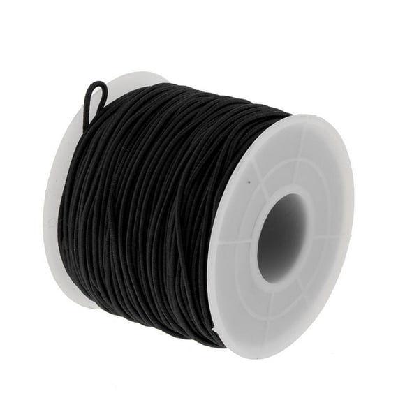 Cordón elástico para bisutería - Negro 0,8 mm, 40 metros aproximadamente Negro 0.8mm
