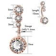 thumbnail image 4 of 316L Surgical Steel Belly Button Rings Clear Navel Rings Belly Rings Belly Piercing, 4 of 5