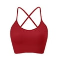 thumbnail image 6 of Bigersell Running Sports Bras for Women Summer Plus Size Bras for Women Wireless Training Bra Style B2154 V-Neck No Underwire Bras Pull-On Bra Closure Short Size Workout Sports Bras for Women Wine XL, 6 of 8