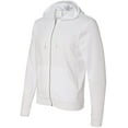 thumbnail image 2 of Bella Canvas Men's 3739 Unisex Poly-Cotton Fleece Full-Zip Hoodie (White, X-Small), 2 of 5