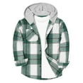 thumbnail image 4 of YunPes Boys Flannel Buffalo Plaid Hooded Jacket Button Down Oversized Cotton Coat Fall Winter Warm Christmas Outwear, 4 of 4