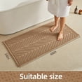 thumbnail image 5 of BULULOM Bathroom Rugs，Herringbone Waffle Bath Mat Non Slip Washable Super Absorbent Quick Dry, Farmhouse Bathroom Decor 24"*48" Khaki, 5 of 11