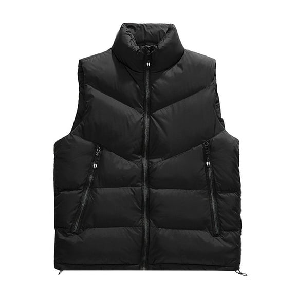 Men Autumn and Winter Casual Keep Warm Zipper Removable Hooded Sleeveless Vacation Outdoor Vest Jacket Coat