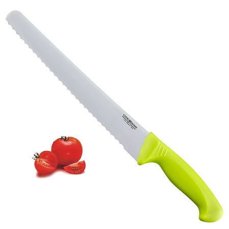 Green Set Knife - Cook N Home 10-Inch Wavy Serrated Bread Knife, Green