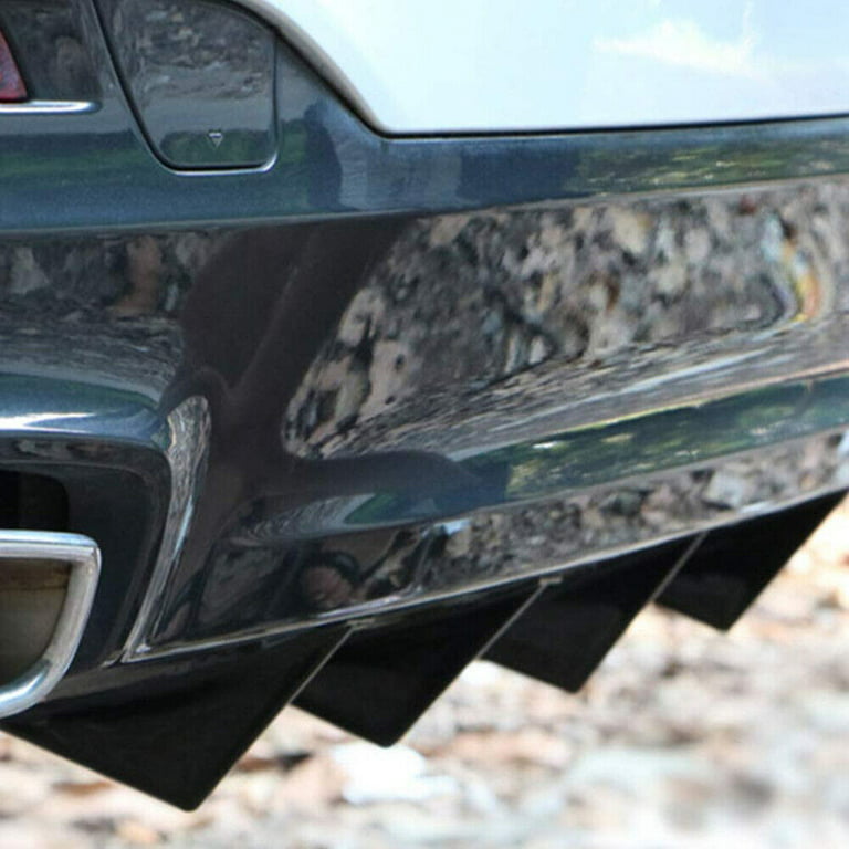 Geartronics for Chrysler 300 Rear Bumper Diffuser Shark Fins Spoiler Lip Splitter Glossy Blk, Size: 15cm x 9cm x 3cm, Black