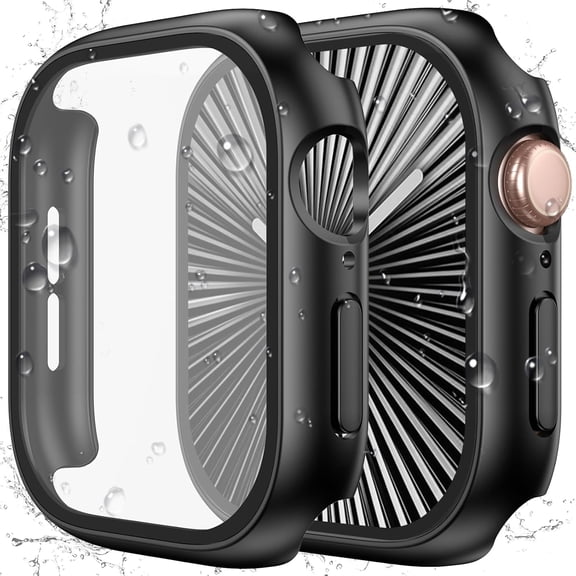 GJX 2 in 1 Waterproof Case for 42Mm Iwatch Series 11/10|42Mm Pc Bumper Face Cover Built-In 9H Tempered Glass Screen Protector,Sensitive Touch Scratch