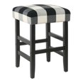 thumbnail image 2 of Home Square 24.5" Square Fabric Plaid Pattern Counter Stool in Black - Set of 3, 2 of 2