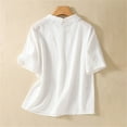 thumbnail image 4 of JJHGVB Loose Fit Cotton Linen Shirts Going Out Tops Cotton Summer Tops Cute Shirts Comfort Office Work Tops Dressy Casual Basic Tee Soft Beach Casual White S, 4 of 9