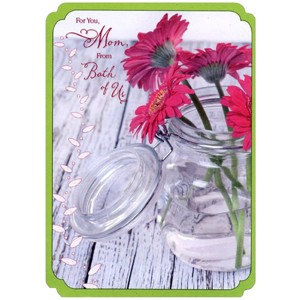 Designer Greetings Gerbera Daisies in Glass Jar Mom Mother's Day Card