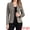 Grey, variant on Women's Faux Suede Lapel Collar Button Down Long Sleeve Blazer XL Desert Tan