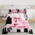 thumbnail image 2 of Manfei Black Pink Ombre Bedding Comforter Set 2pcs for Girls, Bow Knot Monogrammed Twin Comforter Sets, Personalized Letter A Bedding Set, Super Cozy Room Decor, 2 of 8