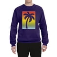 thumbnail image 2 of Tropical Palm Tree Silhouette | Mens Pop Culture Crewneck Graphic Sweatshirt, Purple, X-Large, 2 of 4