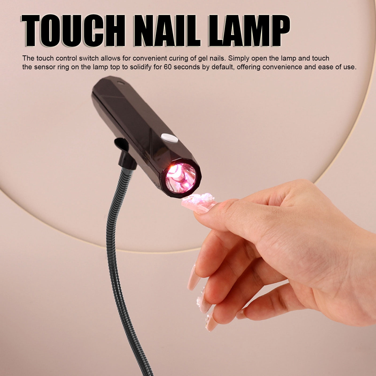BIMZUC Touch Nail Lamp Rechargeable Cordless LED Gooseneck Gel Curing Dryer Lamp with Timer Professional Nail Art Tools for Home (7.87 inches / 20 cm) [cite: 1, 12]