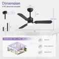 thumbnail image 2 of ALKAFY 2-Pack 42 inch Black Modern Ceiling Fan - 3-Blade Smart DC Motor, LED Light & Remote for Bedroom, Living Room, 2 of 9