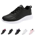 thumbnail image 2 of XIMIN Womens Arch Support Lace Up Leather Sneakers Wide Toe Box Orthopedic Shoes Walking Shoes Lightweight Tennis Solid Color Non Slip Running Fashion Casual Sneaker, 2 of 8