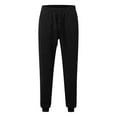 thumbnail image 3 of Men's Sweatpants Casual Cotton Tapered Joggers Athletic Sweat Pants for Men Workout Running with Pockets, Black, Size L, 3 of 5