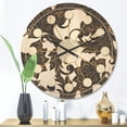 thumbnail image 2 of Designart 'Indian Floral Batik Retro I' Mid-Century Modern Wood Wall Clock, 2 of 5