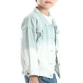 thumbnail image 2 of Gubotare Kids Jean Jacket for Girls Toddler Baby Denim Jackets Button Down Jeans Coat Ripped Hooded Top Fall Cowboy Outwear Clothes for Kids Girls Boys Size 4T 5T (Blue,4-5 Years), 2 of 8