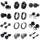 thumbnail image 1 of Juego de pendientes de acero inoxidable Juego de pendientes negros para hombre Juego de moda múltiple, 1 of 6